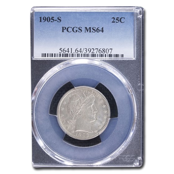 1905-S Barber Quarter MS-64 PCGS 1905-S Barber Quarter MS-64 PCGS